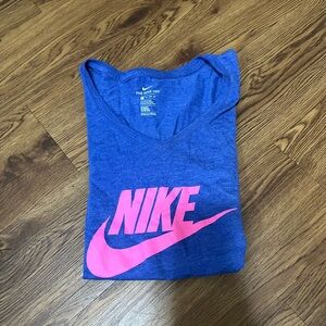 Nike Blue Athletic Cut Logo Short Sleeve T-Shirt Size XS